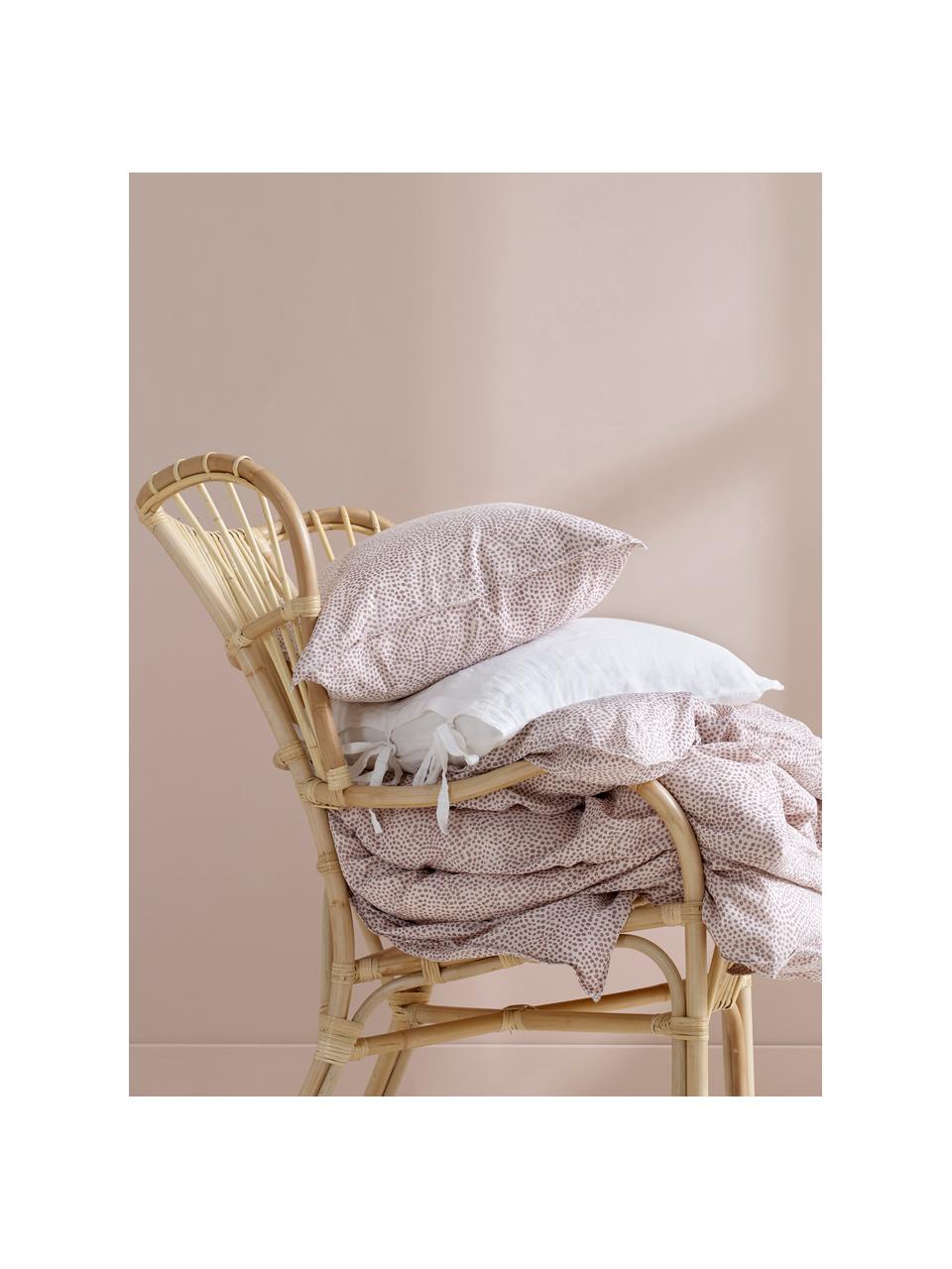 Federa arredo in lino lavato bianco Candice, 100% lino, Bianco, Larg. 50 x Lung. 50 cm