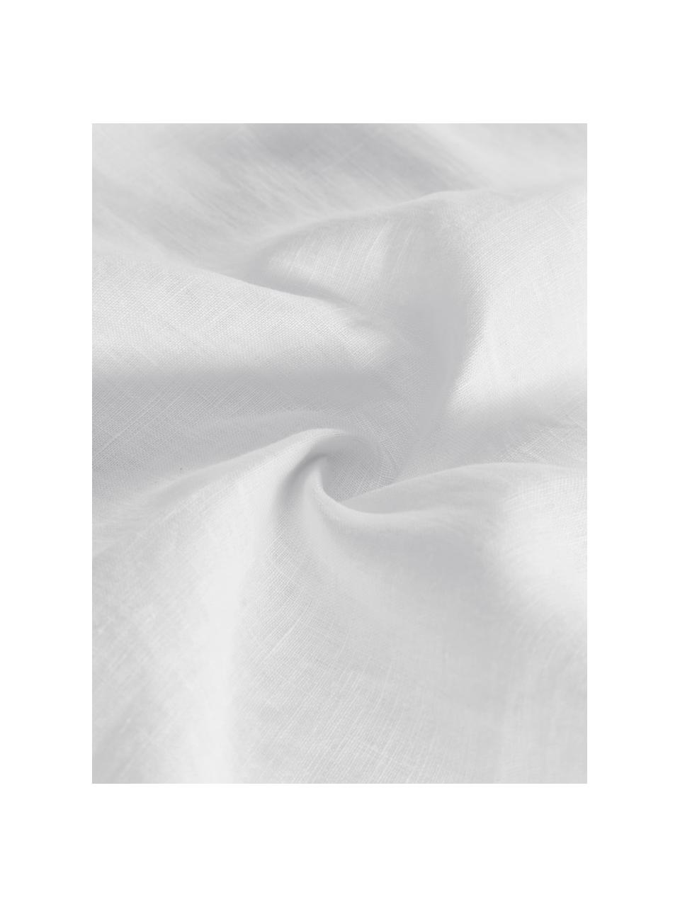 Housse de coussin 50x50 pur lin blanc Candice, 100 % pur lin, Blanc, larg. 50 x long. 50 cm