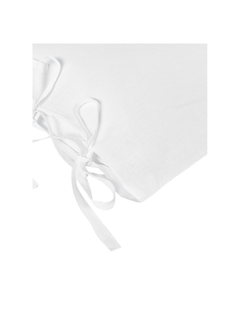 Lněný povlak na polštář Candice, 100 % len, Bílá, Š 50 cm, D 50 cm