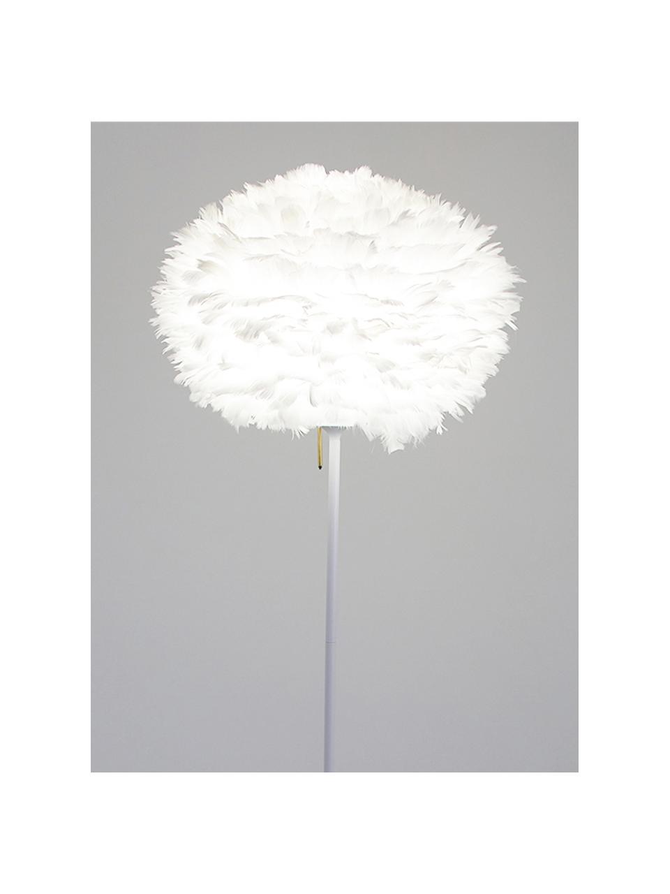 Lámpara de pie grande de plumas Eos, Pantalla: plumas de ganso con certi, Estructura: aluminio pintado, Blanco, Ø 45 x Al 170 cm