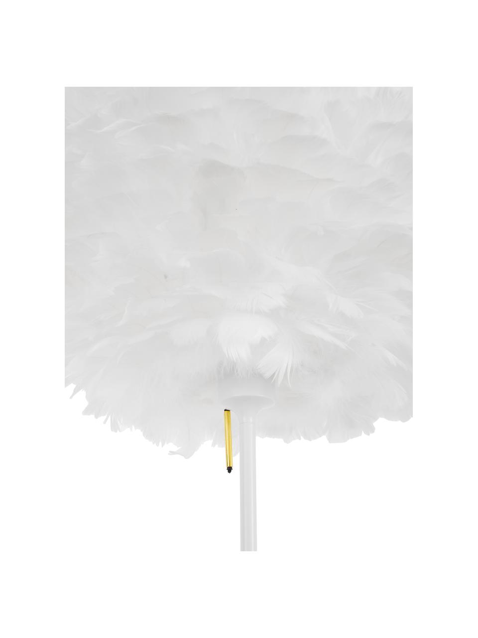 Lámpara de pie grande de plumas Eos, Pantalla: plumas de ganso con certi, Estructura: aluminio pintado, Blanco, Ø 45 x Al 170 cm