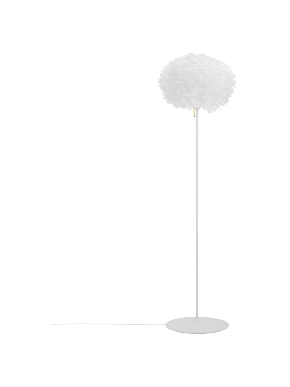 Lampa podłogowa z piór Eos, Stelaż: aluminium lakierowane, Biały, Ø 45 x W 170 cm