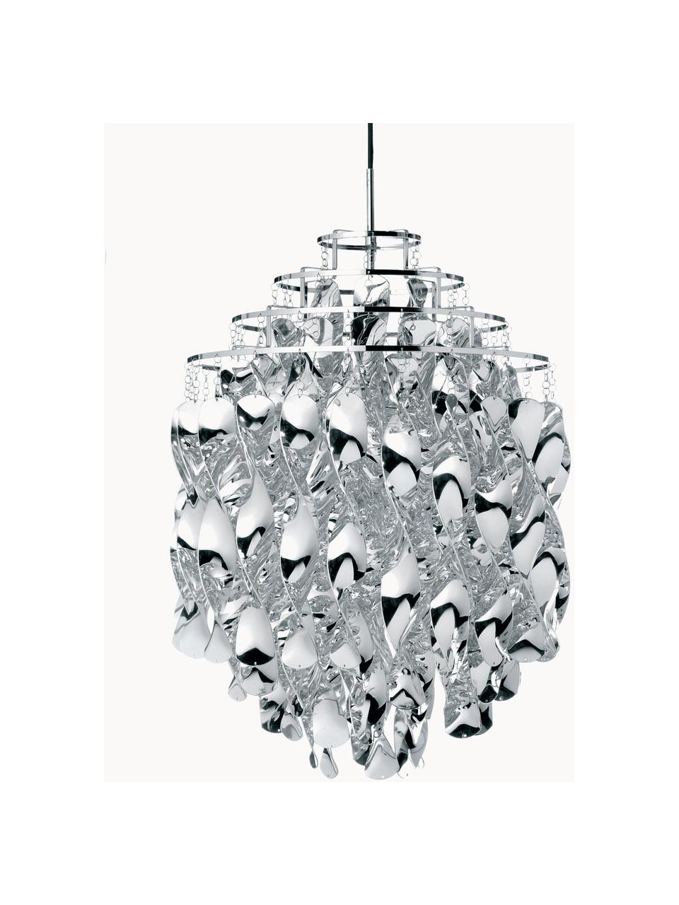 Design Pendelleuchte Spiral, Lampenschirm: Metall, beschichtet, Silberfarben, Ø 45 x H 60 cm