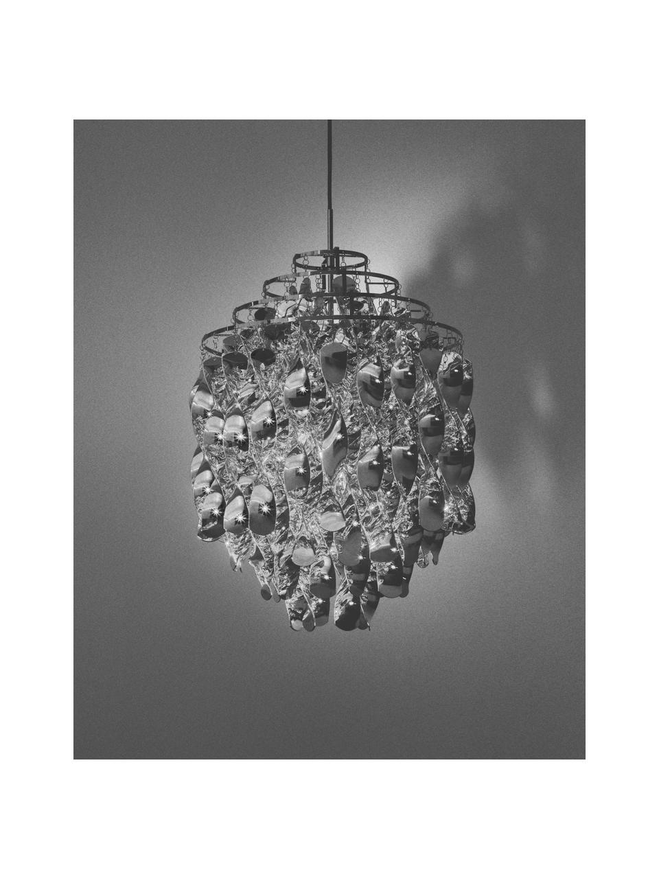 Design Pendelleuchte Spiral, Lampenschirm: Metall, beschichtet, Silberfarben, Ø 45 x H 60 cm
