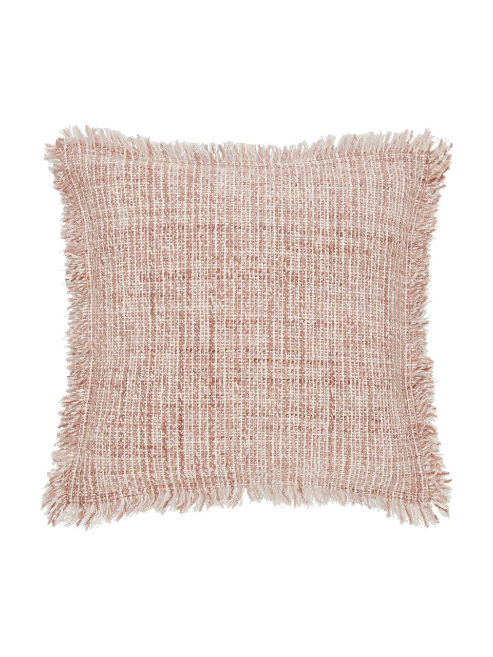 Housse de coussin 45x45 tissu bouclé Bounce, Blanc, terre cuite