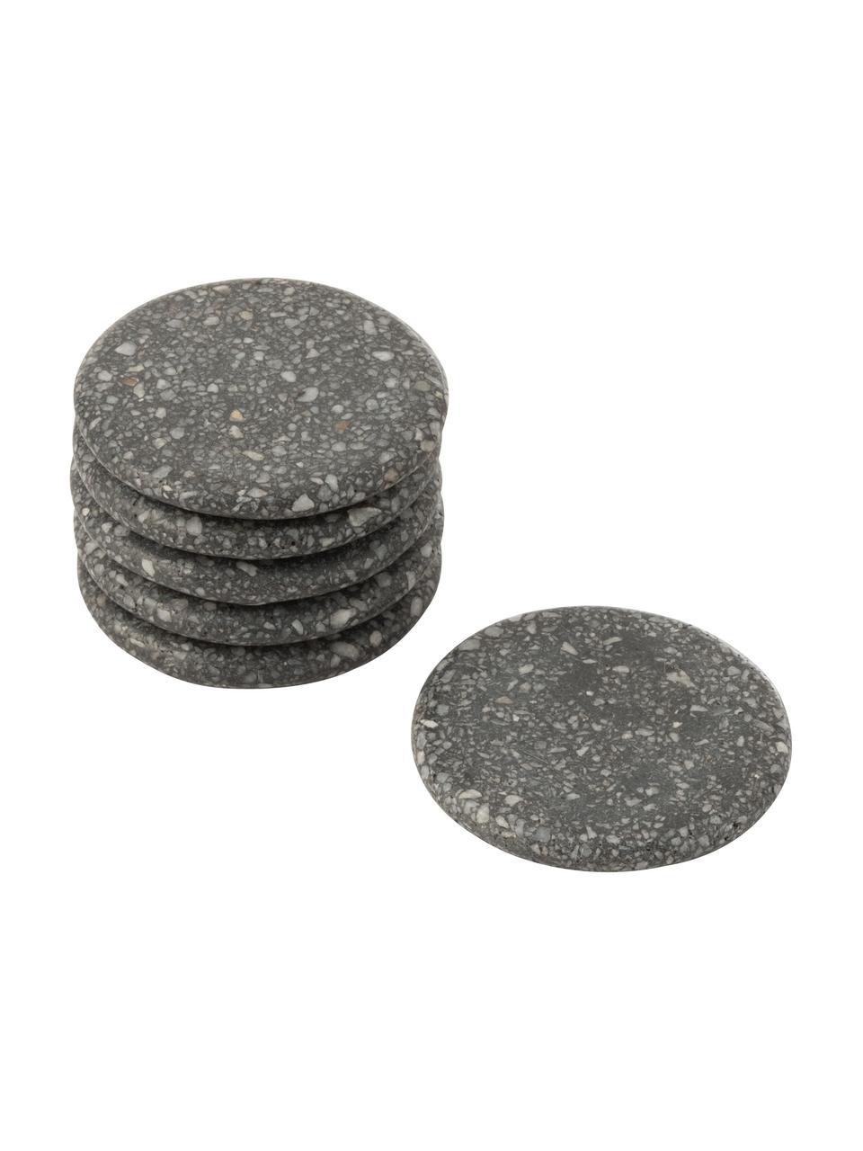 Set 6 sottobicchieri Shary, Terrazzo alla veneziana, Grigio, Ø 10 cm