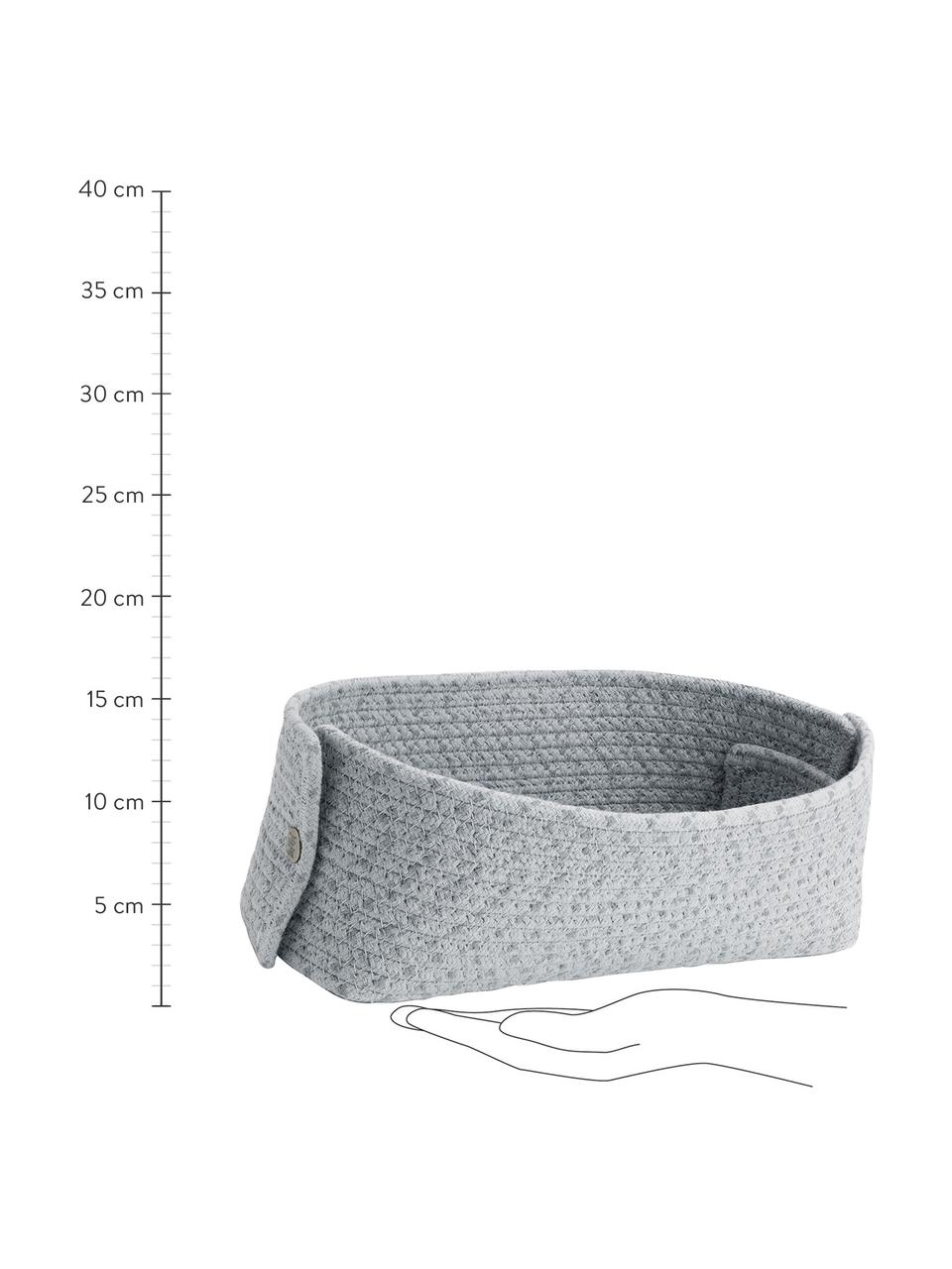 Brotkorb Knit-It aus Baumwolle, Baumwolle, Metall, Grau, B 30 x T 15 cm