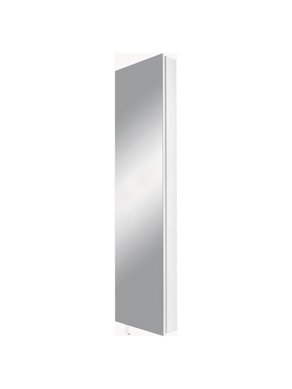 Spiegelschuhschrank Mirabella, Korpus: Spanplatte, melaminharzbe, Front: Spiegelglas, Weiß, B 50 x H 195 cm