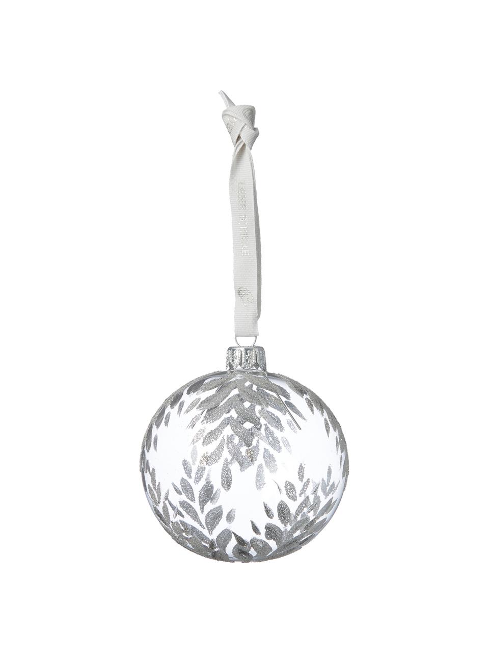 Vánoční koule Cadelia, 2 ks, Transparentní, stříbrná