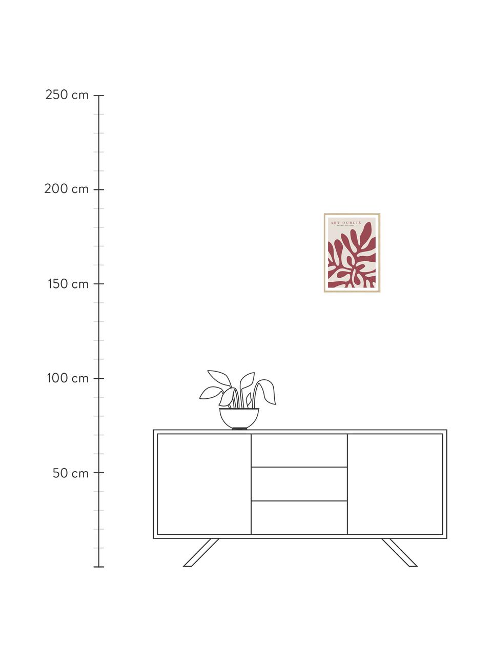 Stampa digitale incorniciata Red Reef, Immagine: stampa digitale su carta, Struttura: legno, pannello di fibra , Corallo rosso, Larg. 32 x Alt. 42 cm