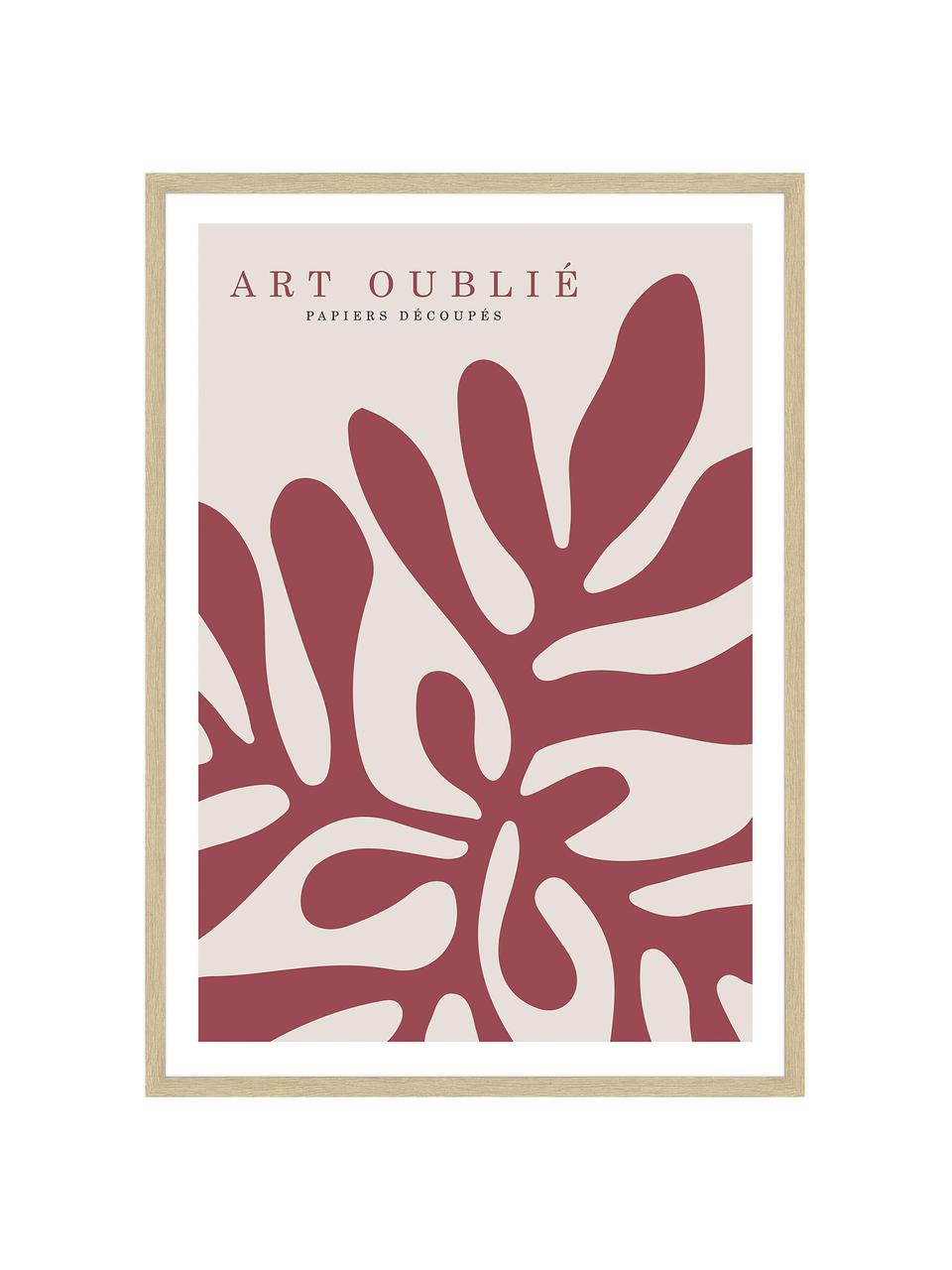 Ingelijste digitale print Red Reef, Lijst: hout, MDF, Roodbruin, lichtbeige, B 32 x H 42 cm