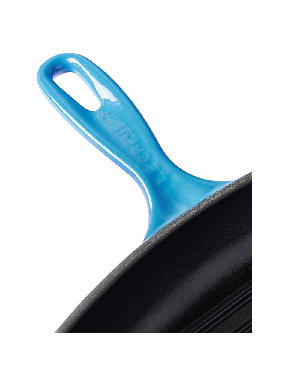 Vierkante grillpan Signature Collection met groefstructuur, Geëmailleerd ijzer, Blauwtinten, B 44 x H 5 cm
