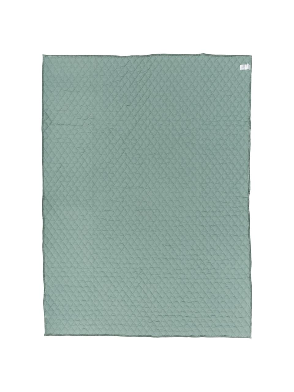 Colcha de terciopelo Cosima, Parte superior: terciopelo de algodón, Reverso:  algodón, Verde salvia, An 160 x L 200 cm (para camas de 120 x 200 cm)