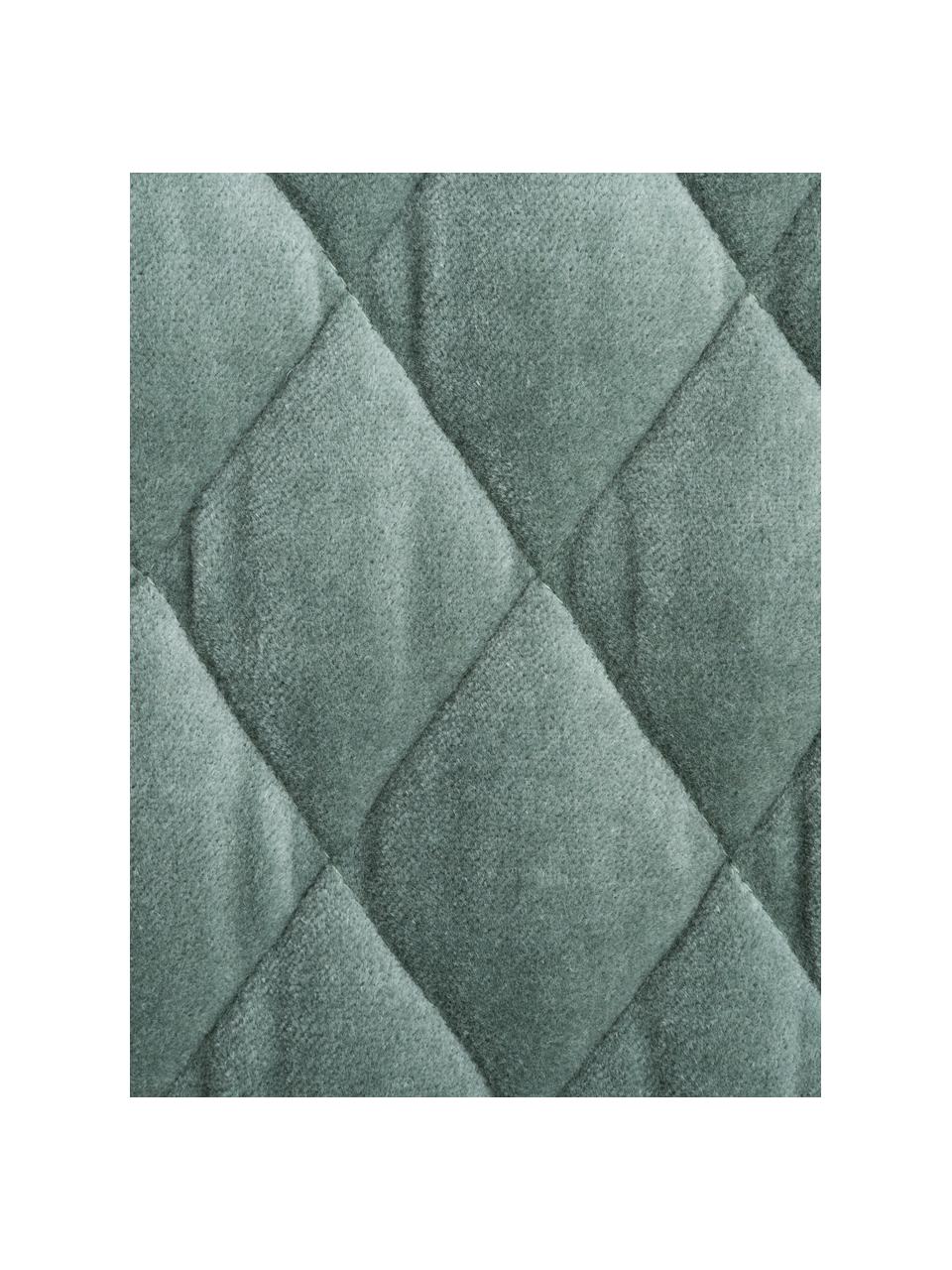Gesteppte Tagesdecke Cosima aus Samt, Vorderseite: Baumwollsamt, Rückseite: Baumwolle, Salbeigrün, B 160 x L 220 cm (für Betten bis 120 x 200)