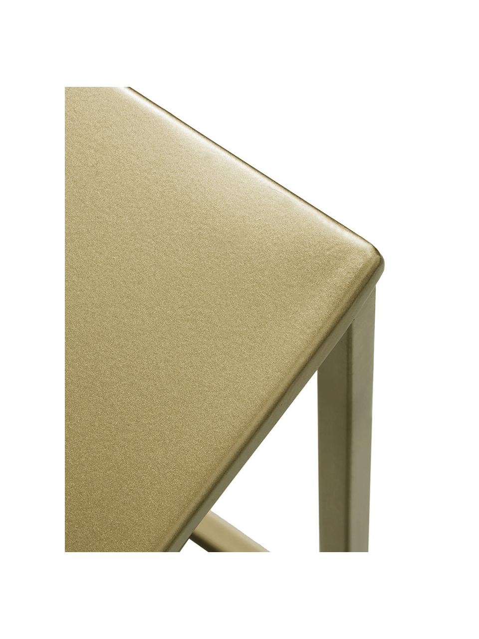 Tavolino in metallo dorato Stina, Metallo verniciato a polvere, Dorato opaco, Larg. 45 x Alt. 45 cm