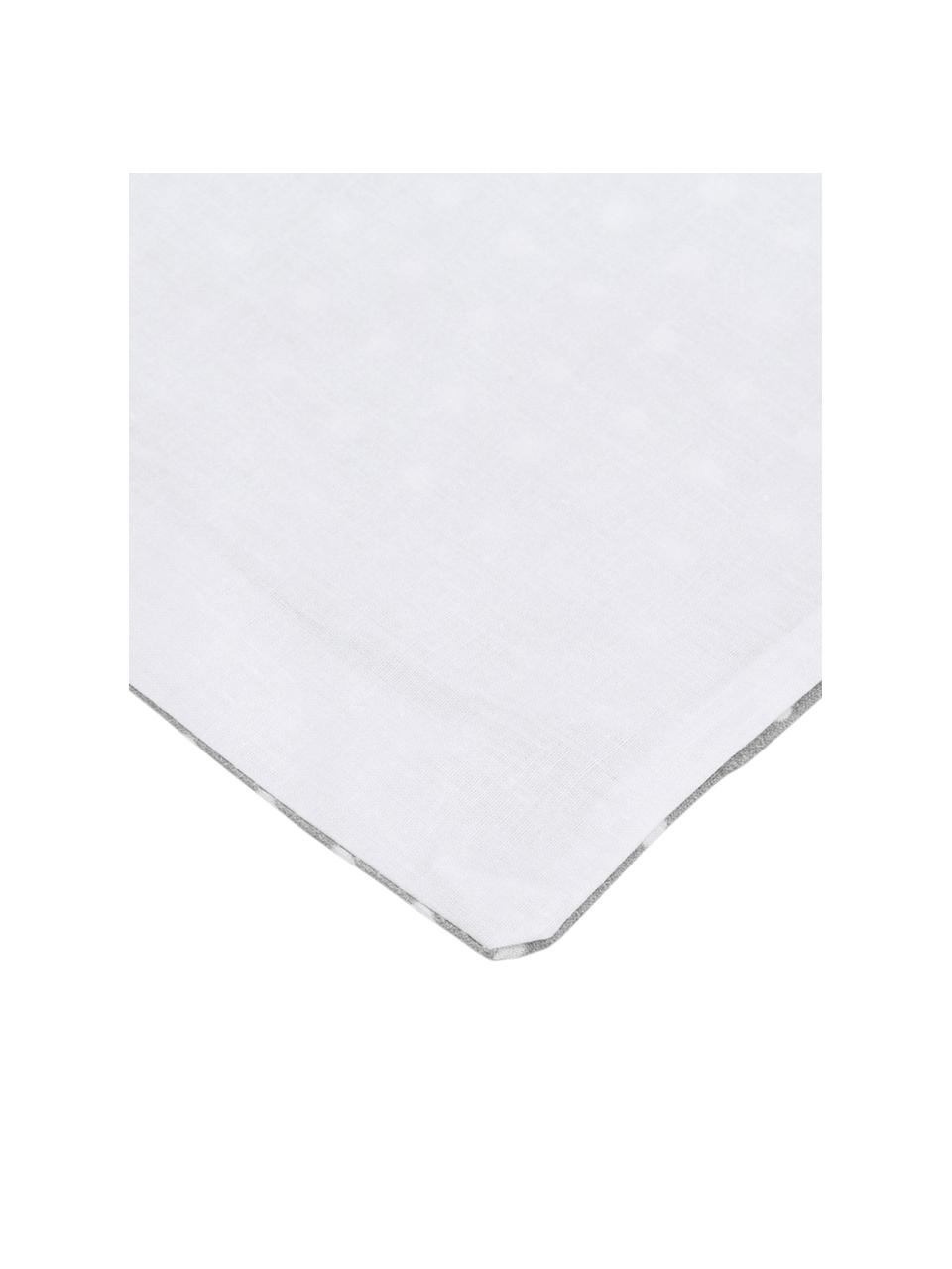Parure copripiumino in cotone Perun, Cotone, Fronte: grigio, bianco Retro: bianco, 250 x 200 cm