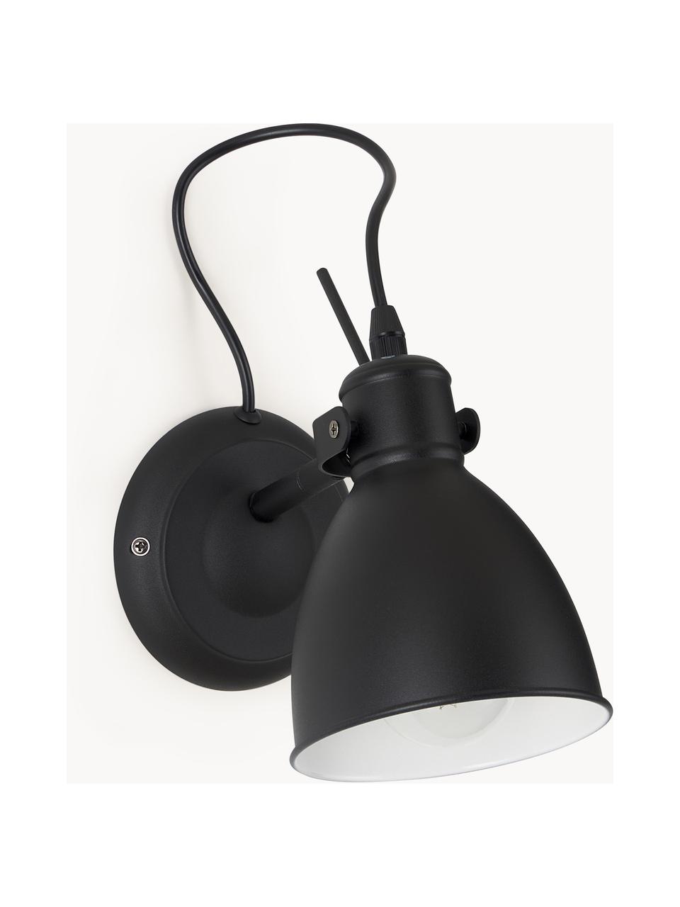 Nastaviteľná nástenná lampa Ethan, Čierna, H 20 x V 22 cm
