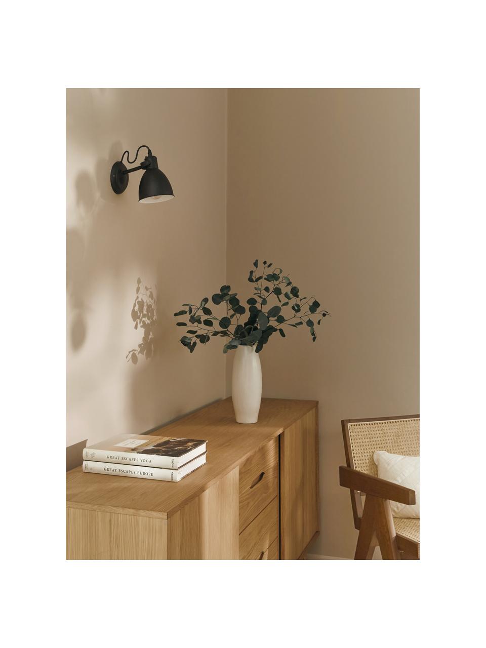 Applique murale orientable Ethan, Noir, prof. 20 x haut. 22 cm