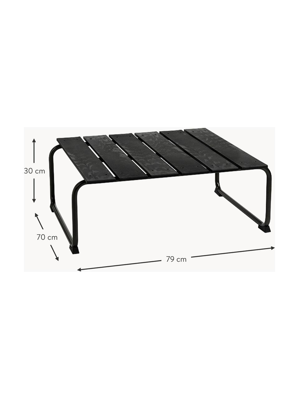 Ručně vyrobený zahradní konferenční stolek Ocean, Černá, Š 79 cm, H 70 cm