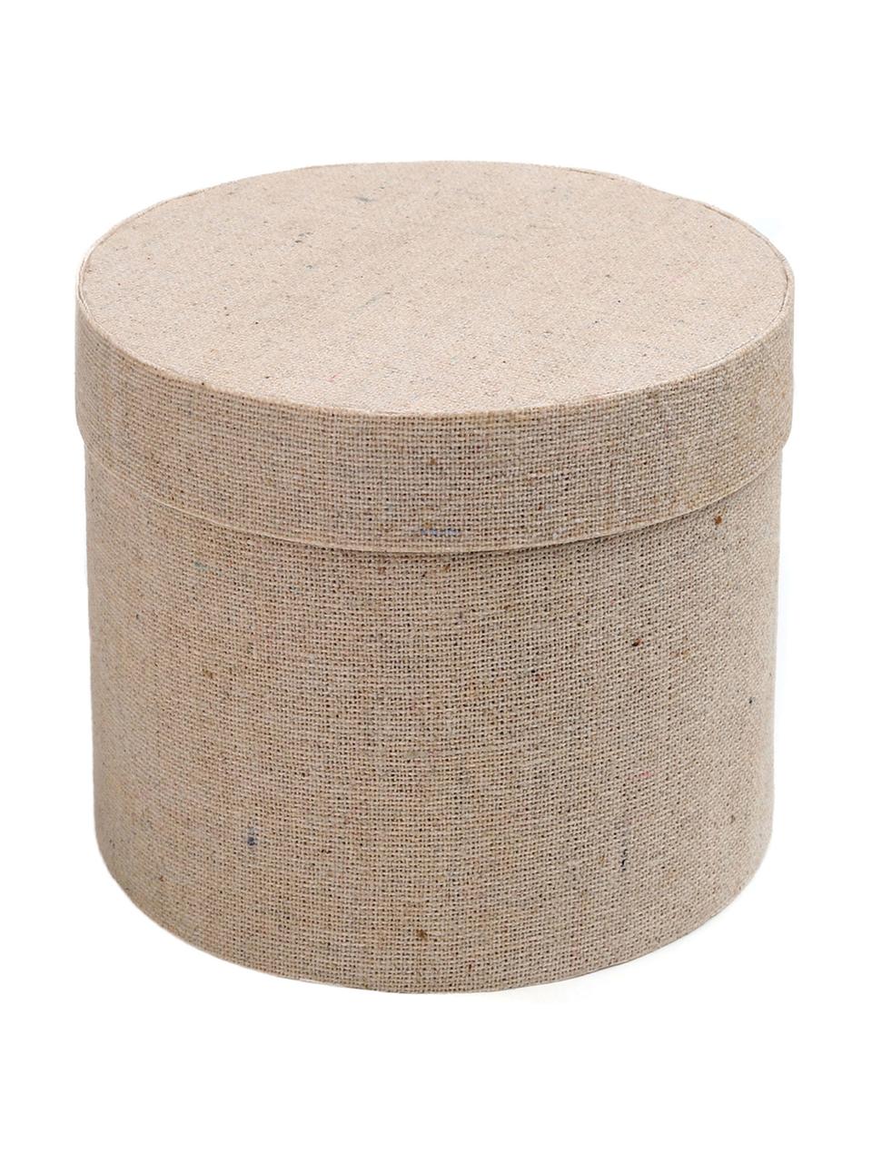 Geschenkboxen Round, 6 Stück, Baumwolle, Beige, Ø 5 cm