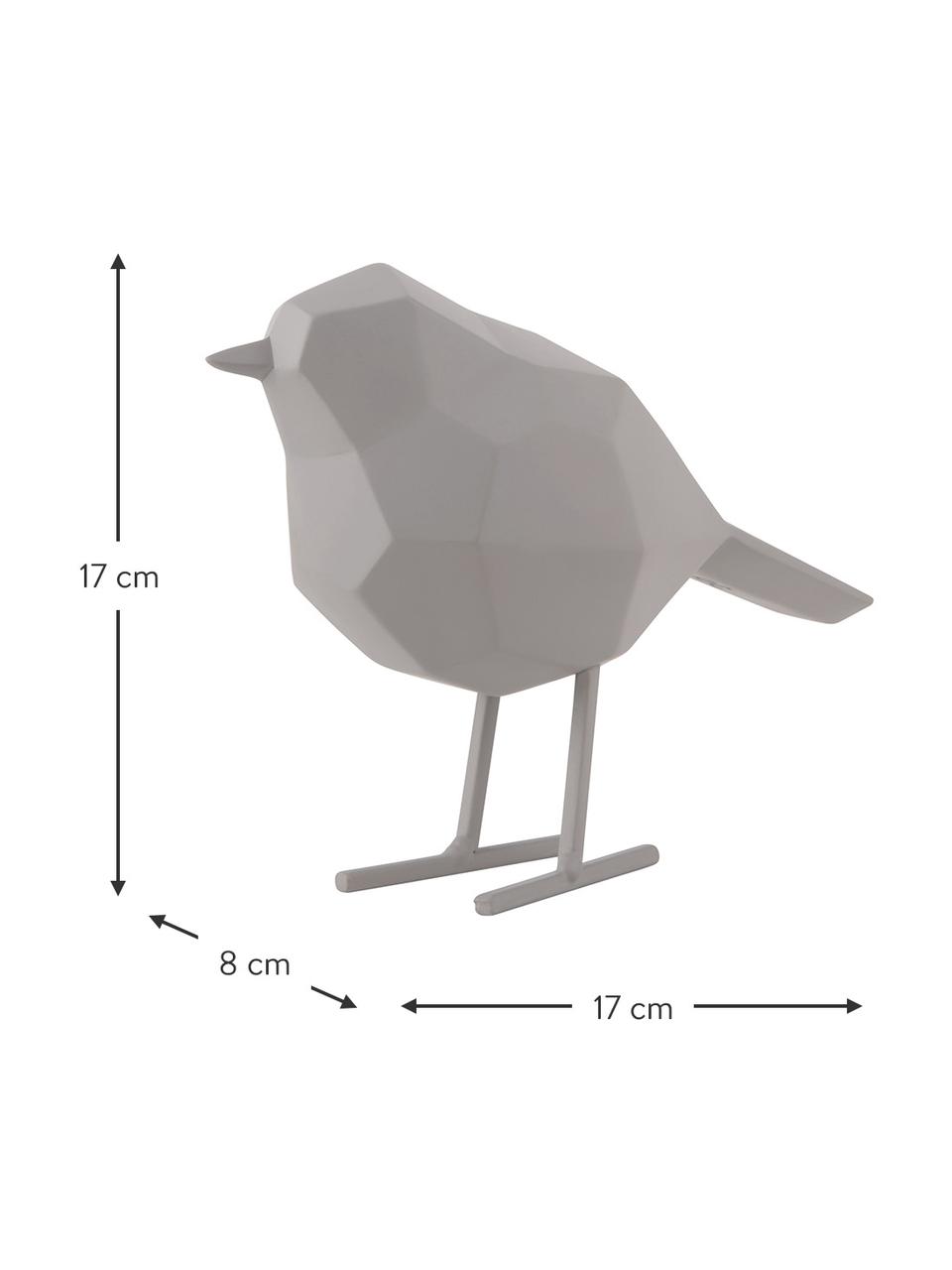 Dekoracja Bird, Poliresing, Szary, S 17 x W 14 cm