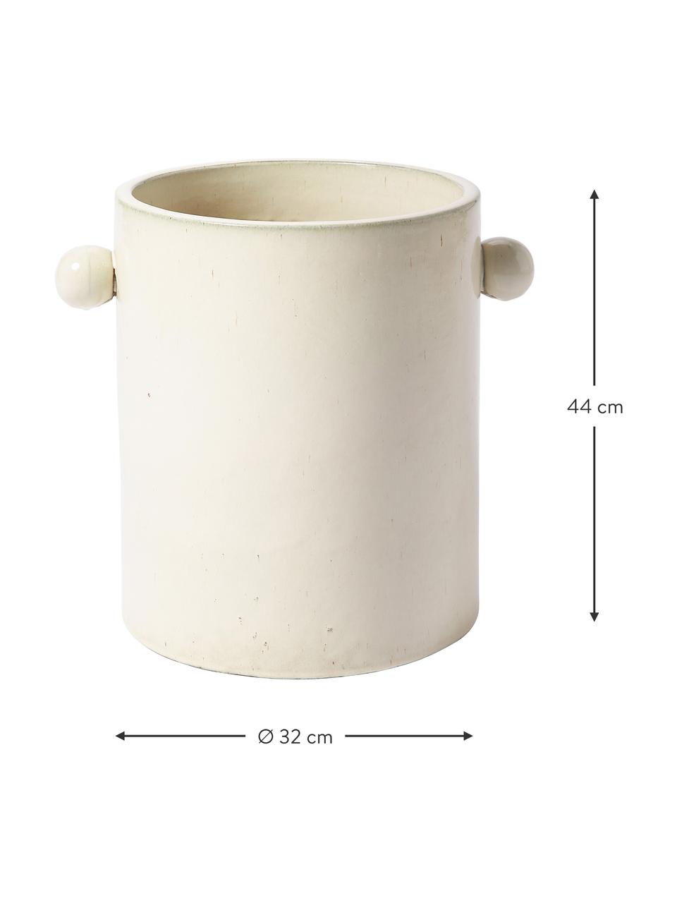 Cache-pot Inka, Céramique, Blanc cassé, Ø 32 cm x haut. 44 cm
