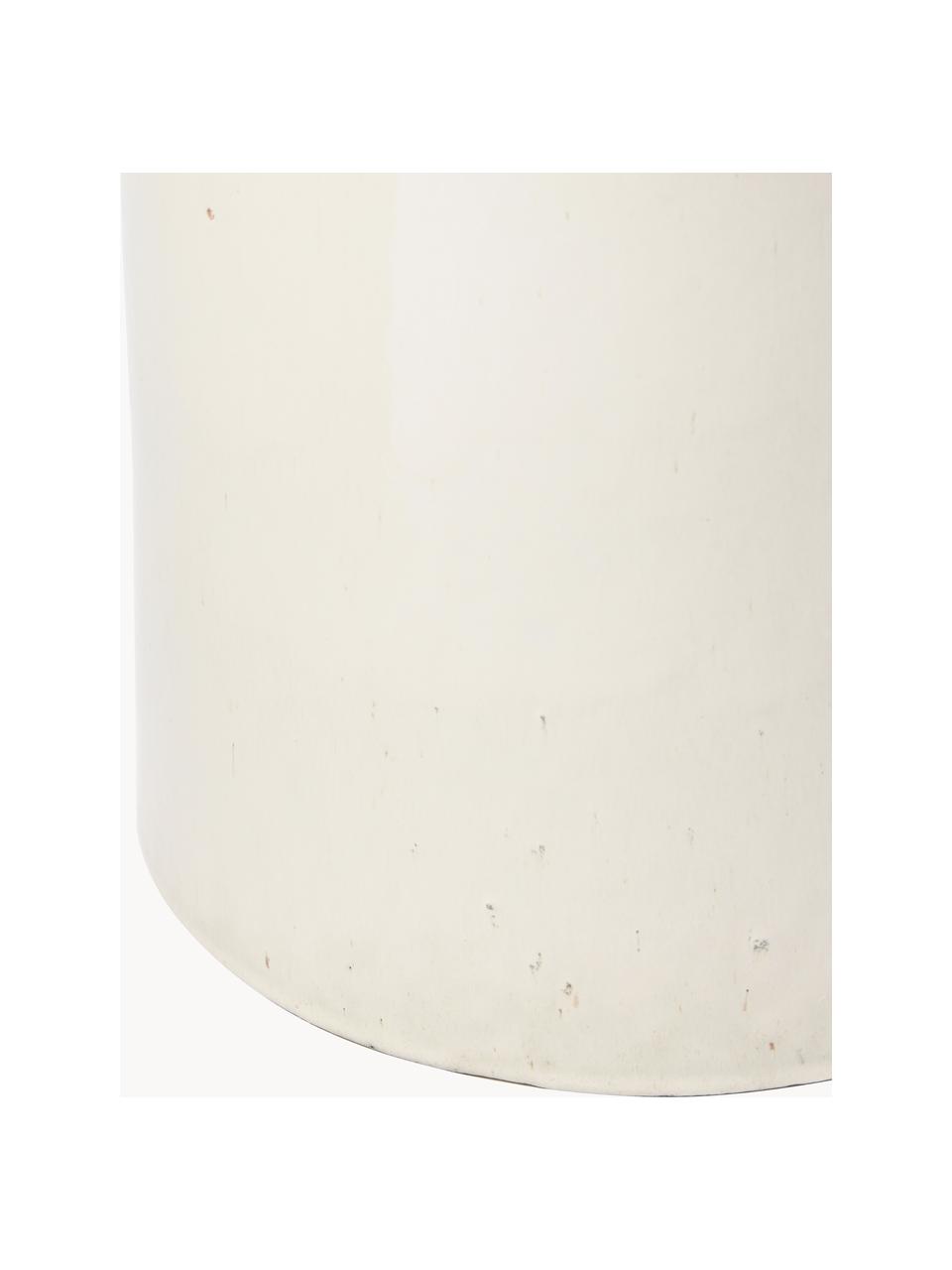 Portavaso bianco con manici Inka, Ceramica, Bianco latteo, Ø 32 x Alt. 44 cm