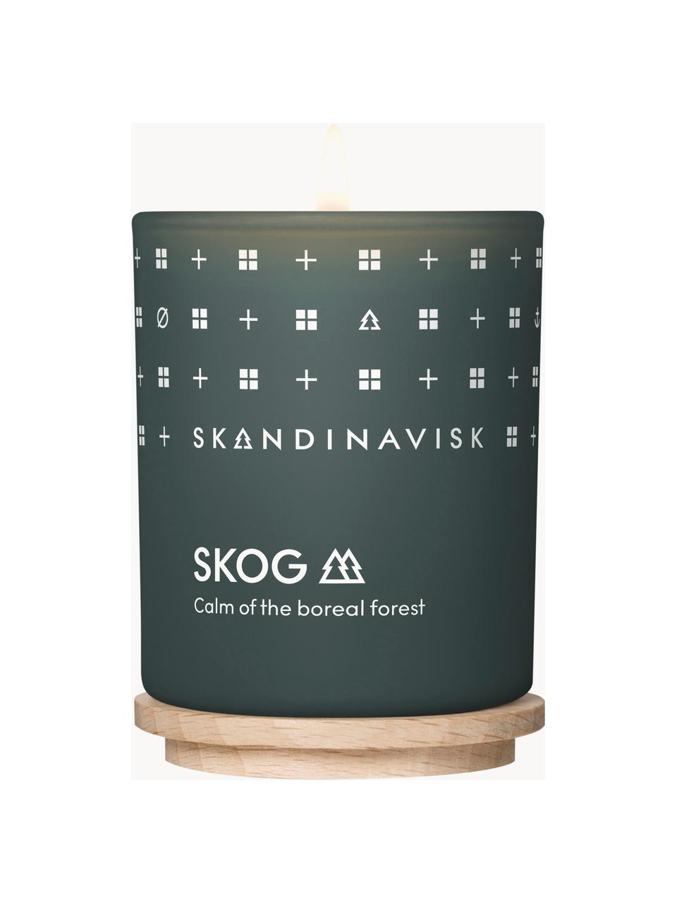 Vonná sviečka Skog (ihličie, šišky, brezová šťava), Ihličie, jedľové šišky, brezová miazga, Ø 6 x V 8 cm