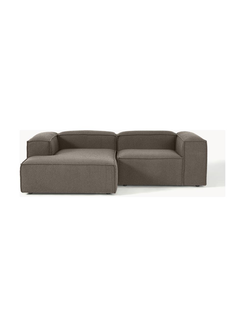 Narożna sofa modułowa Bouclé Lennon, Tapicerka: Bouclé (100% poliester) D, Stelaż: lite drewno sosnowe, skle, Nogi: tworzywo sztuczne Ten pro, Greige Bouclé, S 238 x G 180 cm, lewostronna