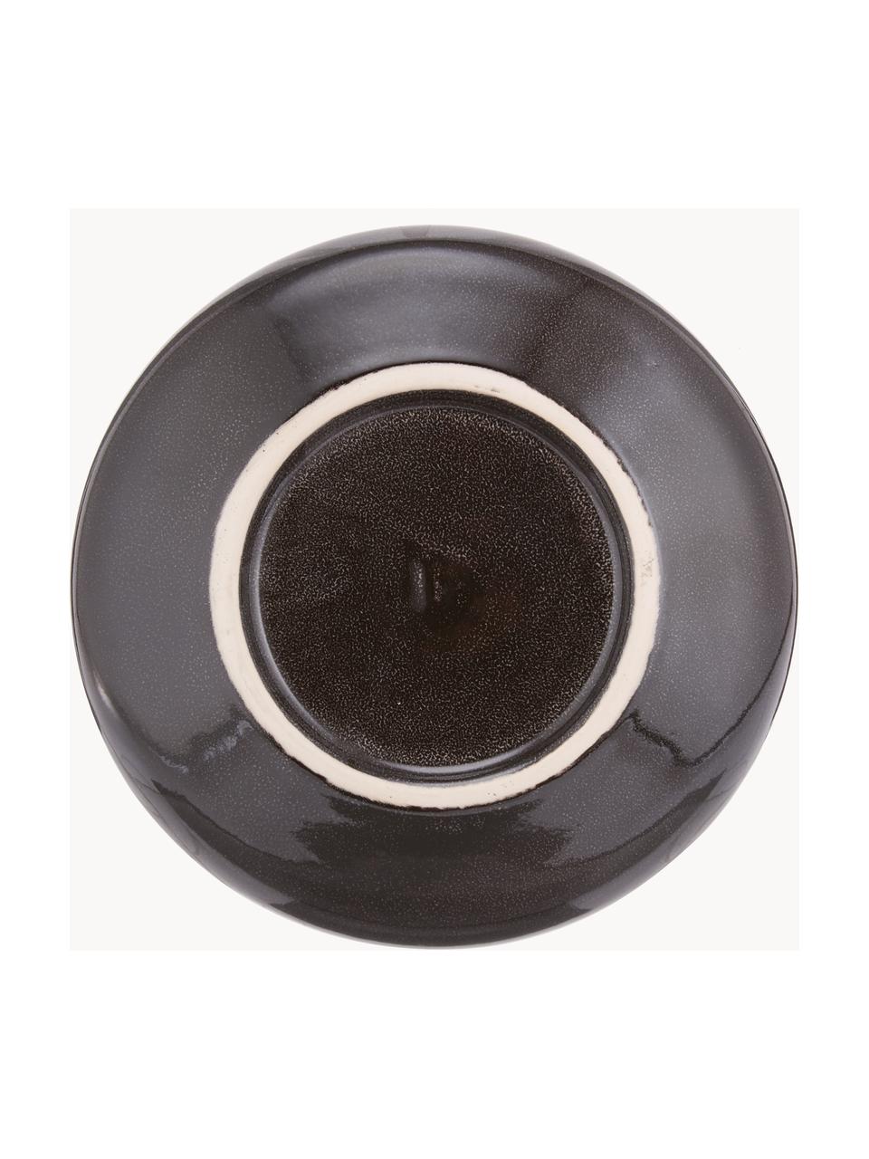 Bols artisanaux Nordic Coal, Ø 22 cm, 4 pièces, Grès cérame, Noir, chiné, Ø 22 x haut. 5 cm