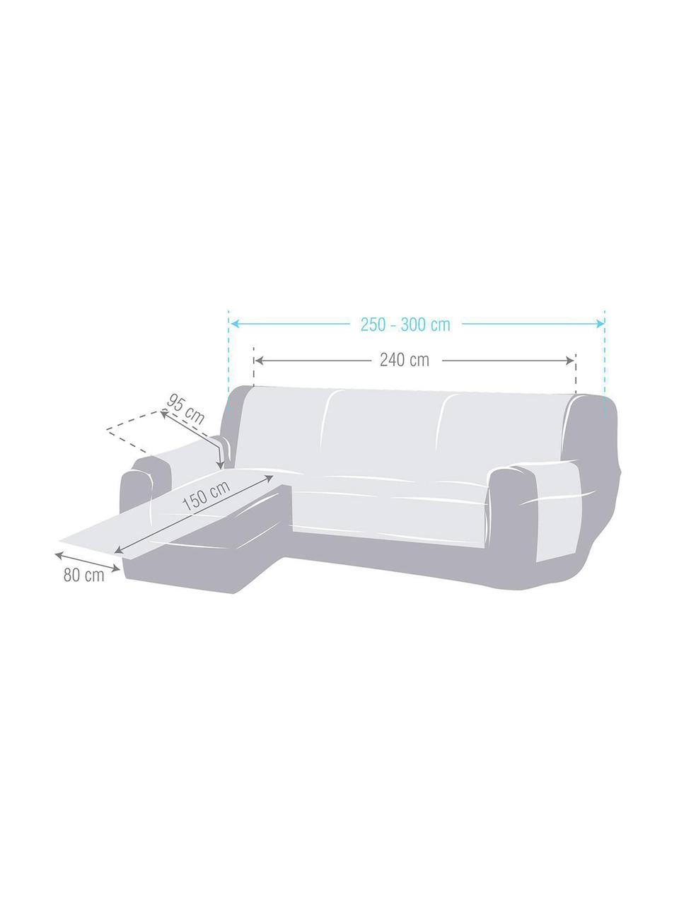 Funda de sofá Levante, 65% algodón, 35% poliéster, Beige, Brazo corto (150 x 240 cm, chaise longue izquierda)