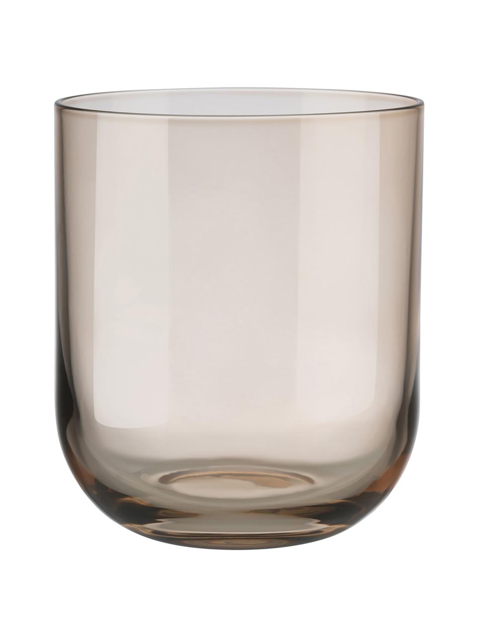Waterglazen Fuum in bruin, 4 stuks, Glas, Beige, transparant, Ø 8 x H 9 cm, 300 ml