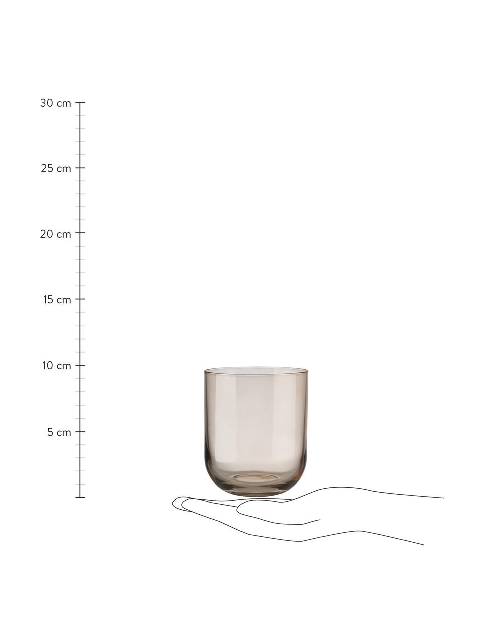 Vasos Fuum, 4 uds., Vidrio, Beige transparente, Ø 8 x Al 9 cm, 300 ml