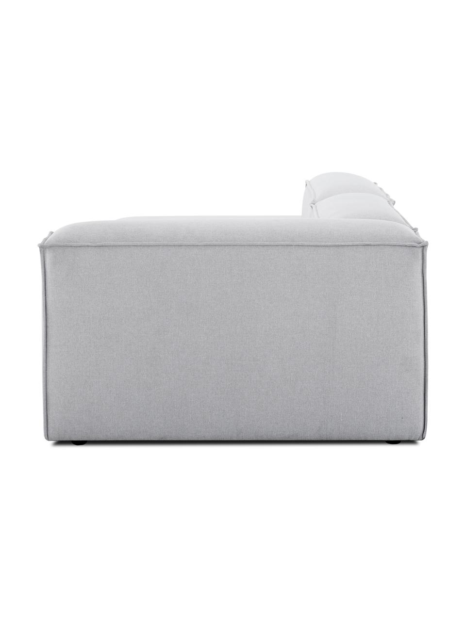 Chaise longue componibile Lennon, Rivestimento: 100% poliestere Con 115.0, Struttura: legno di pino massiccio, , Piedini: plastica, Tessuto grigio, Larg. 269 x Prof. 119 cm, schienale a sinistra