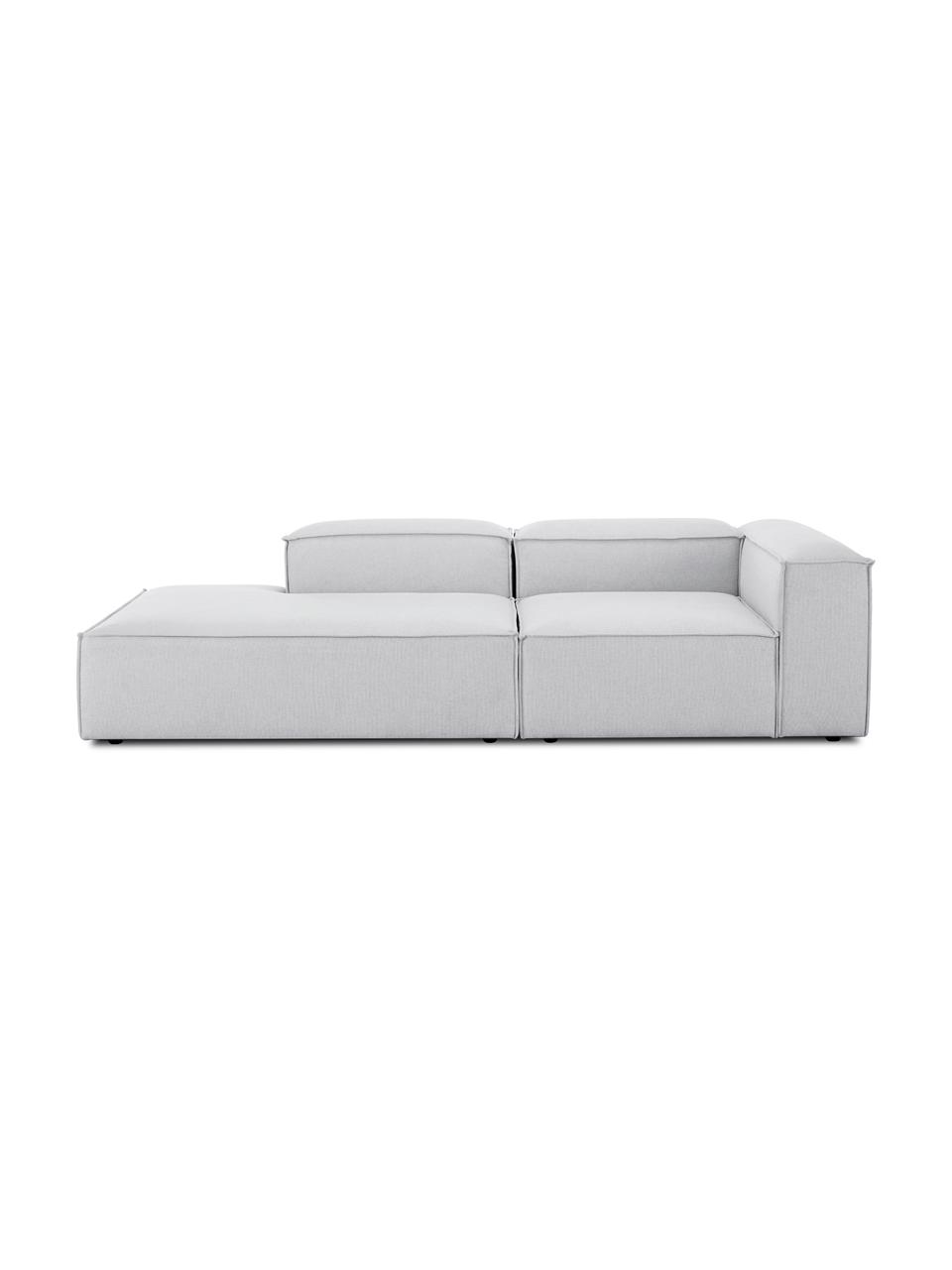 Modulare Ottomane Lennon, Bezug: 100% Polyester Der strapa, Gestell: Massives Kiefernholz, FSC, Füße: Kunststoff, Webstoff Hellgrau, B 269 x T 119 cm, Rückenlehne rechts