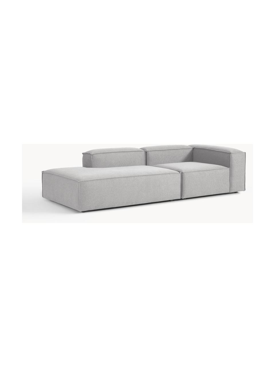 Modulaire chaise longue Lennon, Bekleding: 100% polyester De slijtva, Frame: massief grenenhout, multi, Poten: kunststof Dit product is , Geweven stof grijs, B 269 x D 119 cm, armleuning links