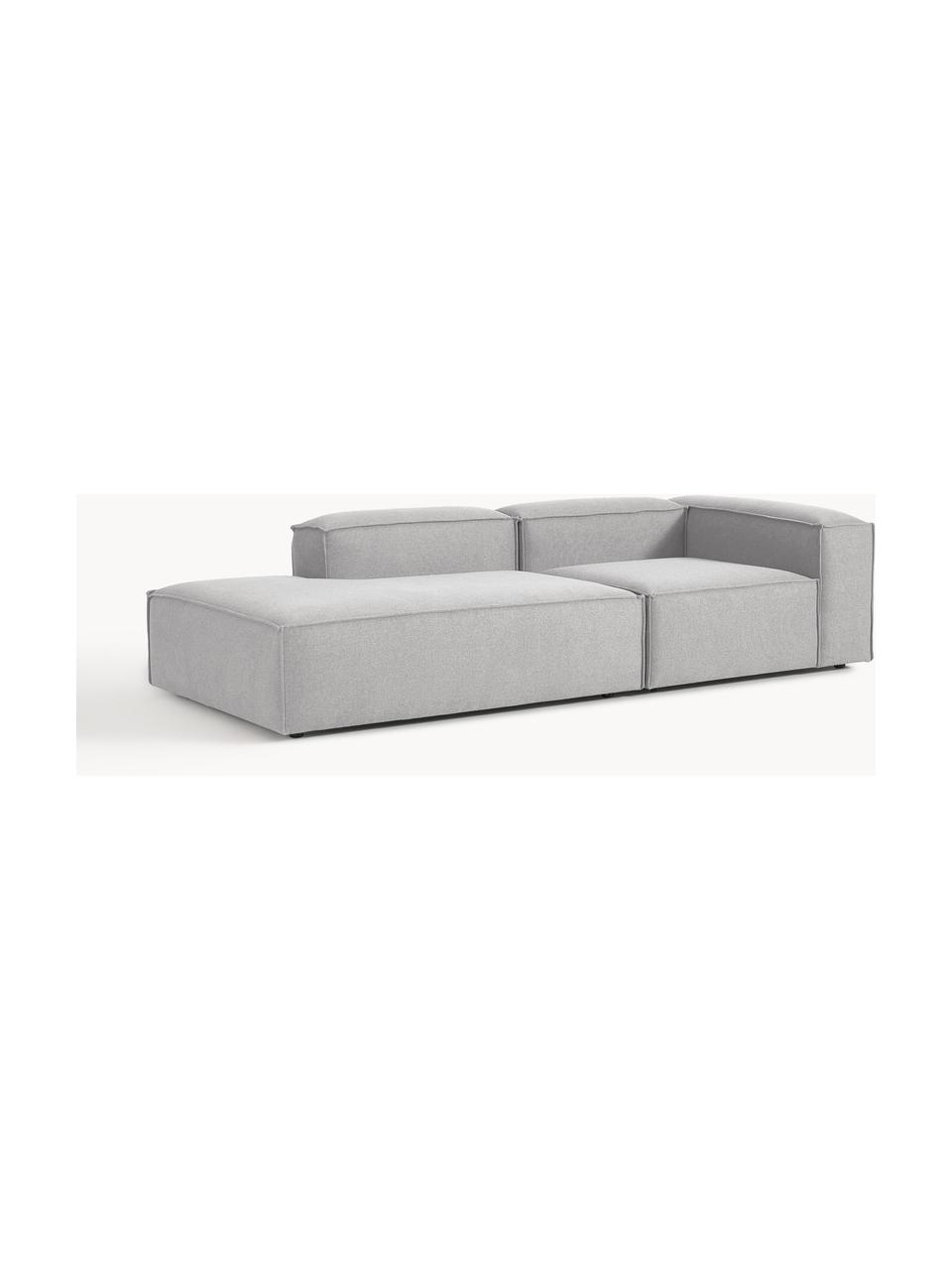 Modulaire chaise longue Lennon, Bekleding: 100% polyester De slijtva, Frame: massief grenenhout, multi, Poten: kunststof Dit product is , Geweven stof grijs, B 269 x D 119 cm, armleuning links