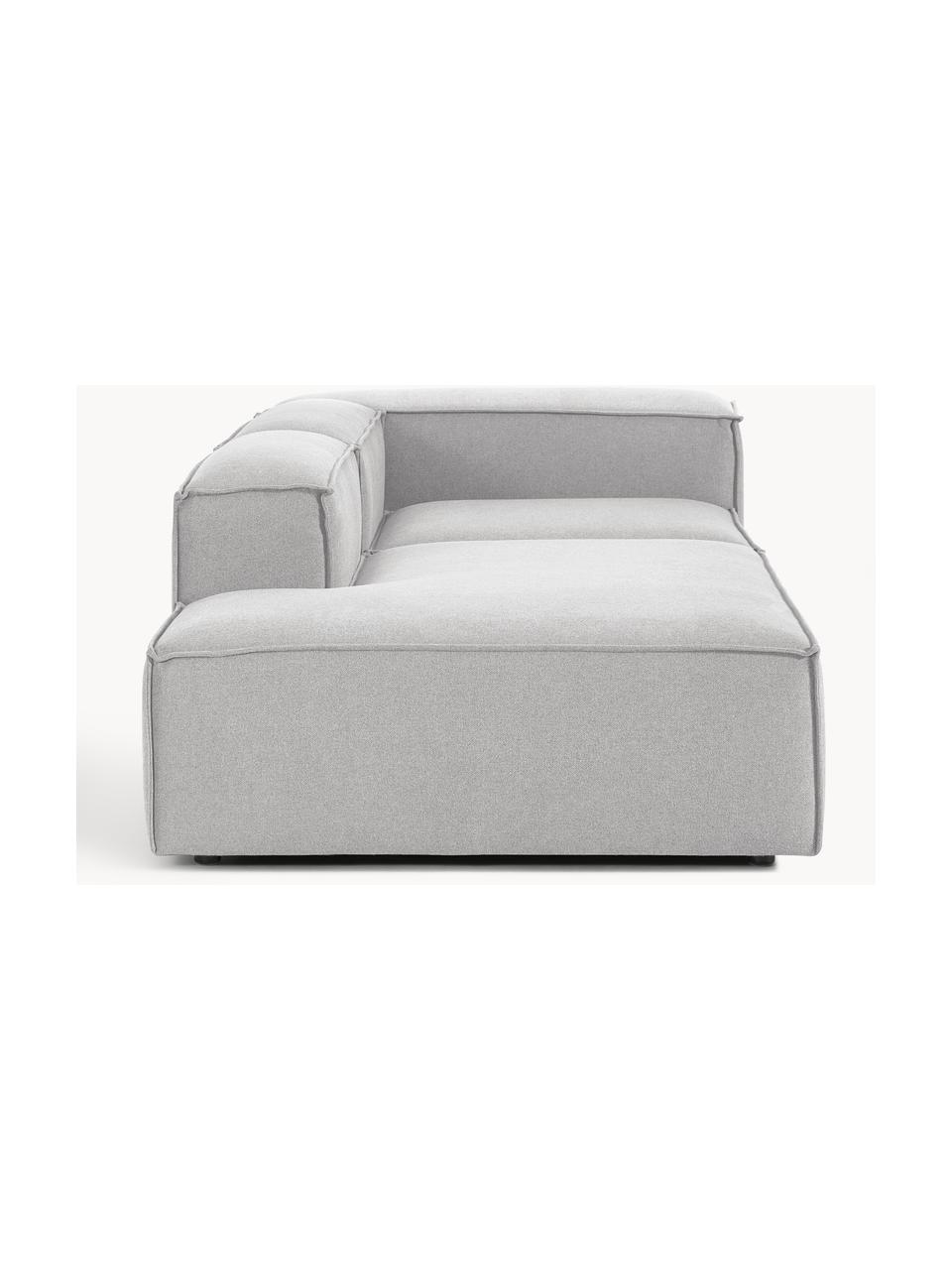 Modulaire chaise longue Lennon, Bekleding: 100% polyester De slijtva, Frame: massief grenenhout, multi, Poten: kunststof Dit product is , Geweven stof grijs, B 269 x D 119 cm, armleuning links