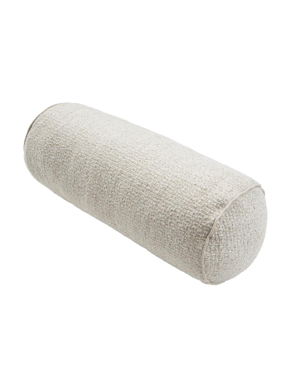 Buklé záhlavník s lemovaním Dotty, Krémovobiela, Ø 17 x D 45 cm