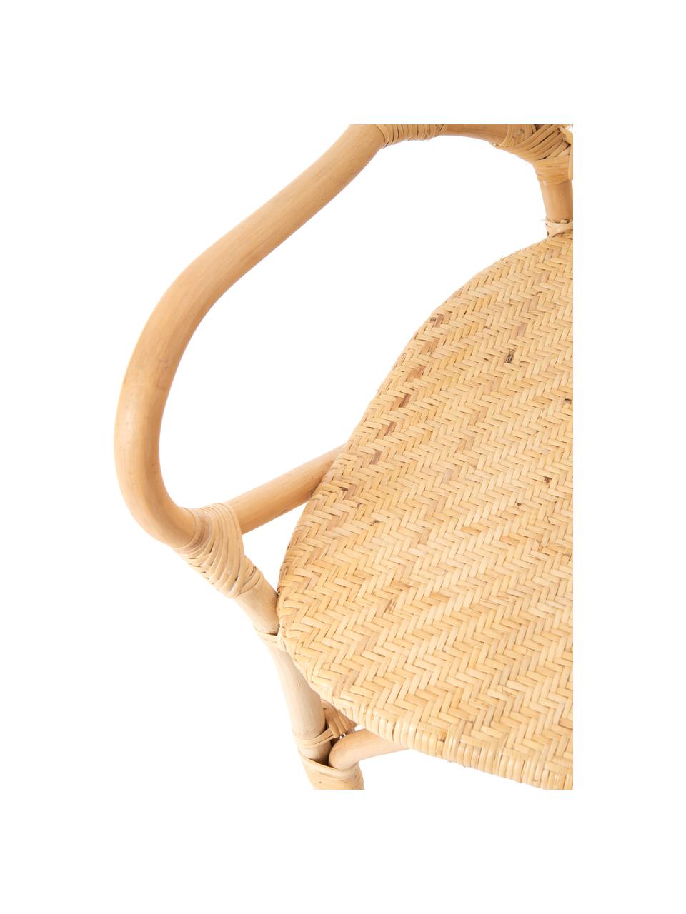 Silla de ratán para exterior Xyli, Estructura: ratán, Beige, An 62 x F 53 cm