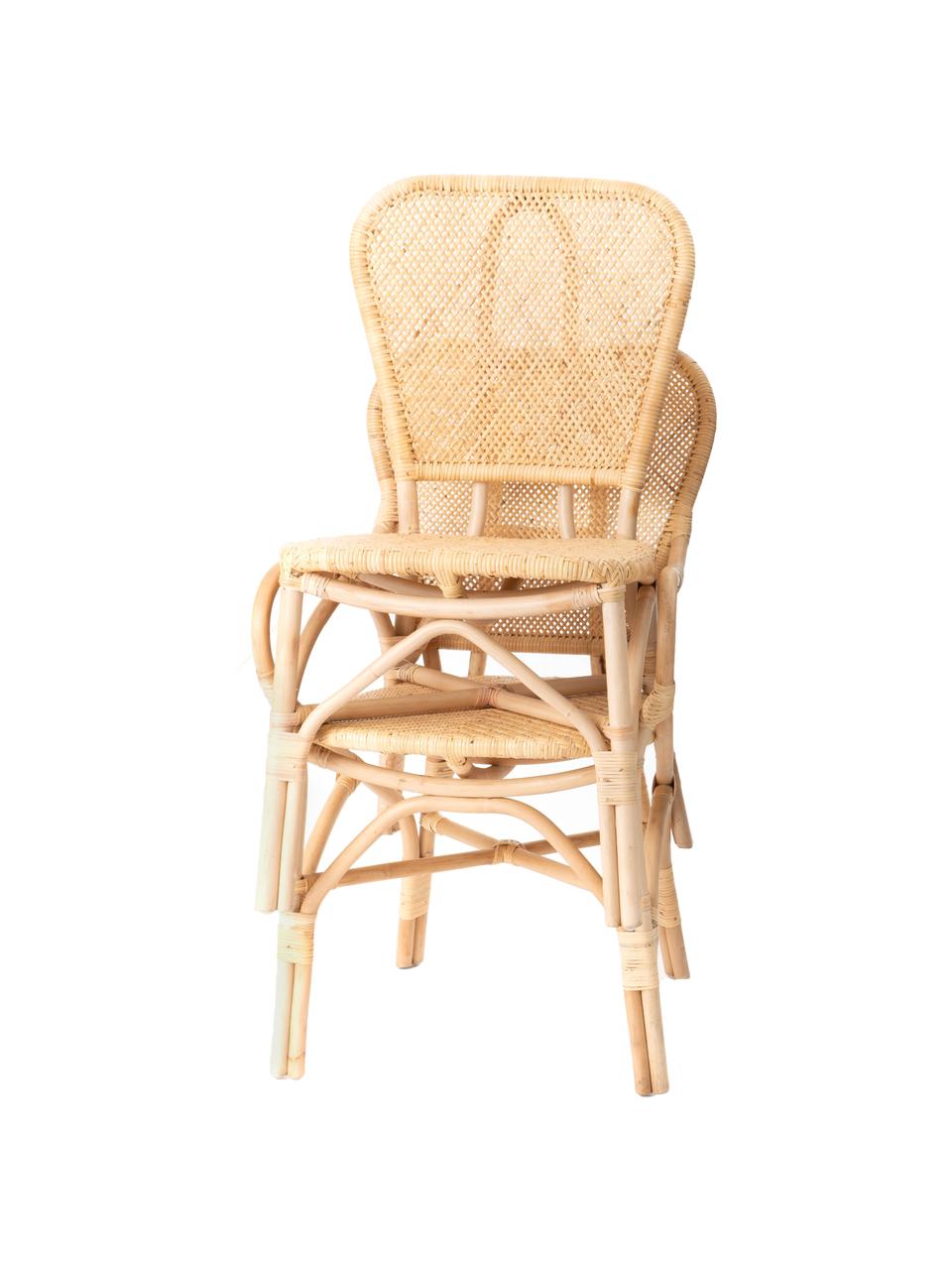 Silla de ratán para exterior Xyli, Estructura: ratán, Beige, An 62 x F 53 cm