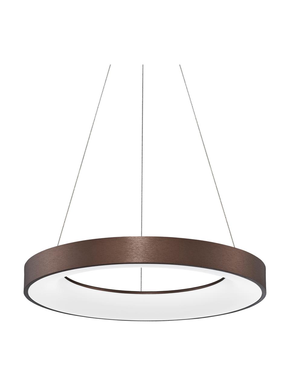 Lampa wisząca LED z funkcją przyciemniania Rando, Odcienie brązowego, Ø 60 x W 6 cm