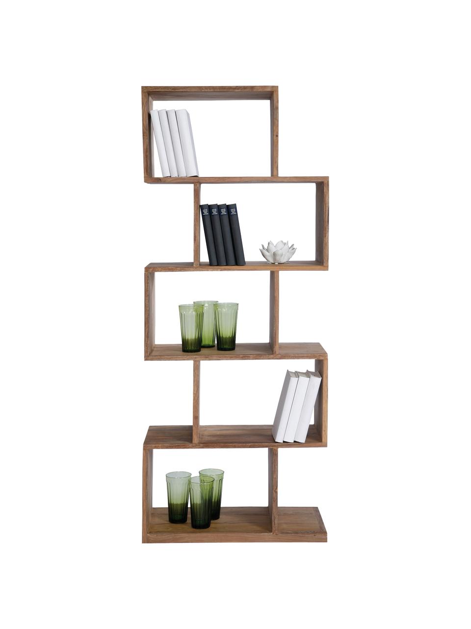Regal Authentico Zick Zack aus Sheeshamholz, Massives Sheeshamholz, Sheeshamholz, lackiert, B 60 x H 150 cm