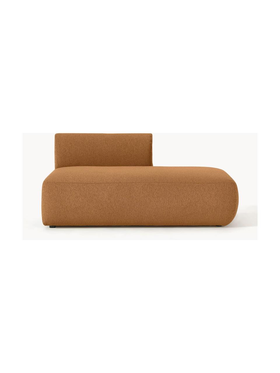 Diván modular en tejido bouclé Sofia, Tapizado: tejido bouclé (100% polié, Estructura: madera de abeto con certi, Patas: plástico, Bouclé marrón claro, An 160 x F 103 cm, respaldo izquierdo