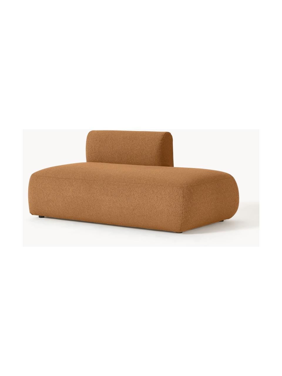 Szezlong modułowy bouclé Sofia, Tapicerka: bouclé (100% poliester) D, Stelaż: drewno świerkowe z certyf, Nogi: tworzywo sztuczne, Jasnobrązowy bouclé, S 160 x G 103 cm, oparcie lewostronne