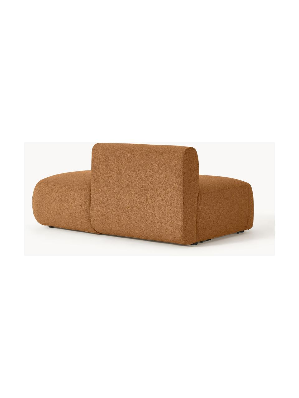 Modulaire bouclé chaise longue Sofia, Bekleding: bouclé (100% polyester) M, Frame: sparrenhout, spaanplaat, , Poten: kunststof Dit product is , Bouclé lichtbruin, B 159 x D 103 cm, rugleuning links