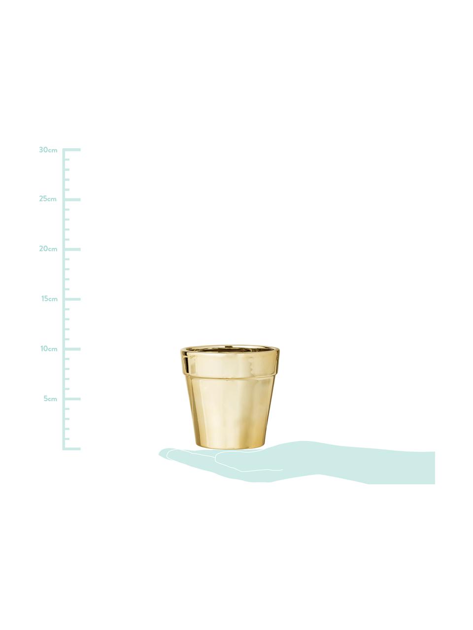 XS Übertopf Gladys aus Steingut, Steingut, Goldfarben, Ø 10 x H 10 cm
