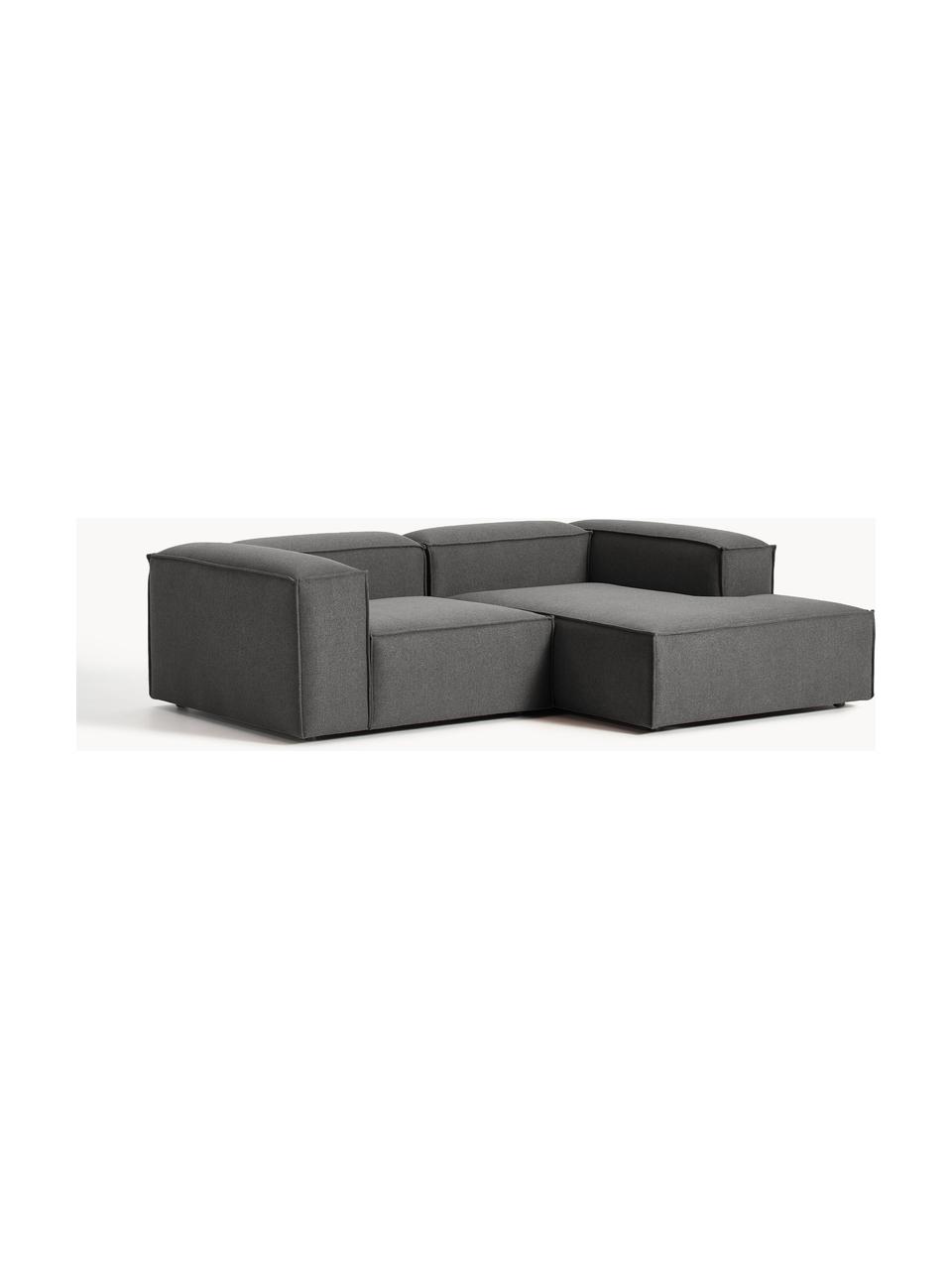 Modulares Ecksofa Lennon, Bezug: 100 % Polyester Der strap, Gestell: Massives Kiefernholz, Spe, Füße: Kunststoff Dieses Produkt, Webstoff Anthrazit, B 238 x T 180 cm, Eckteil rechts