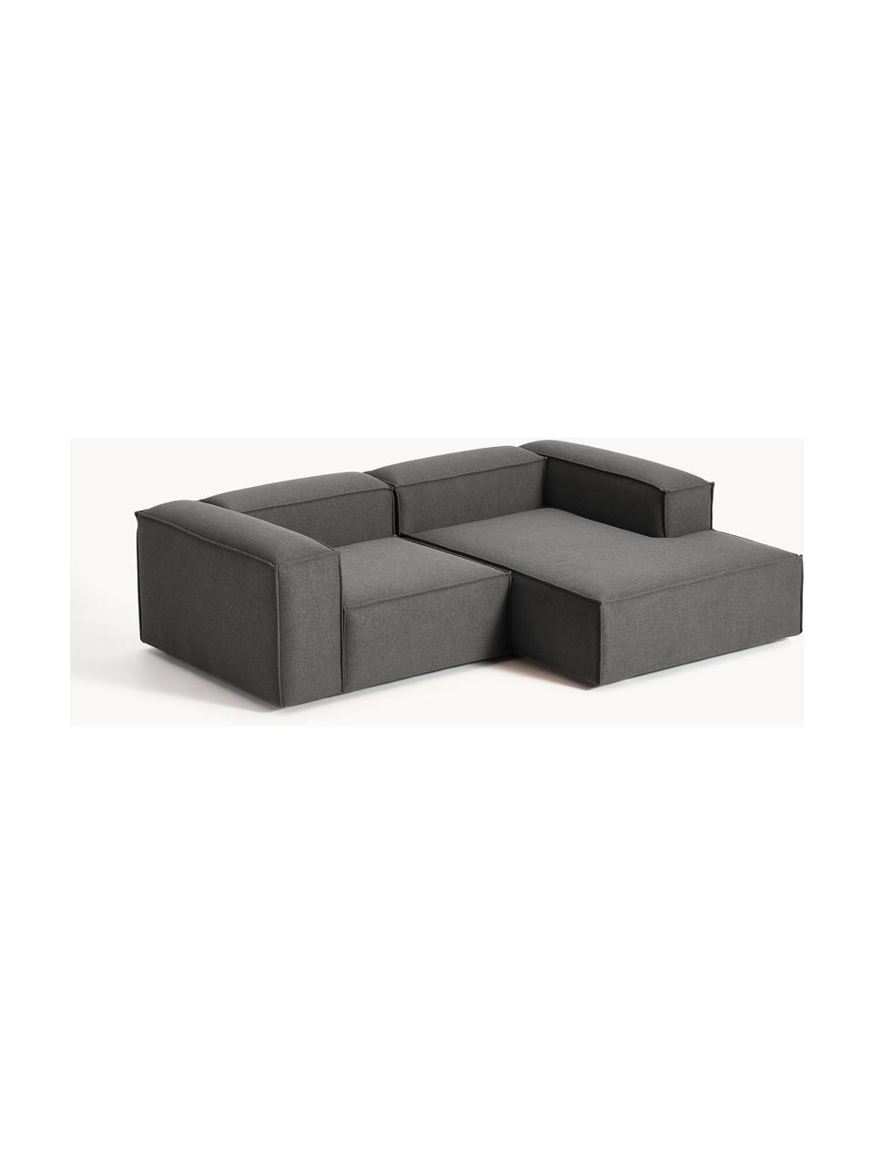 Modulares Ecksofa Lennon, Bezug: 100 % Polyester Der strap, Gestell: Massives Kiefernholz, Spe, Füße: Kunststoff Dieses Produkt, Webstoff Anthrazit, B 238 x T 180 cm, Eckteil rechts