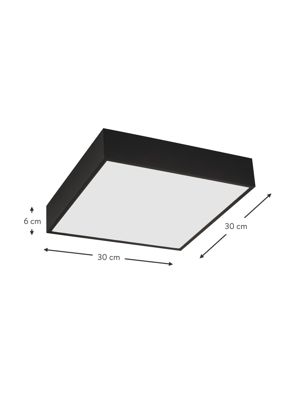 Plafón de baño pequeño LED Zeus, Estructura: aluminio recubierto, Negro, An 30 x Al 6 cm